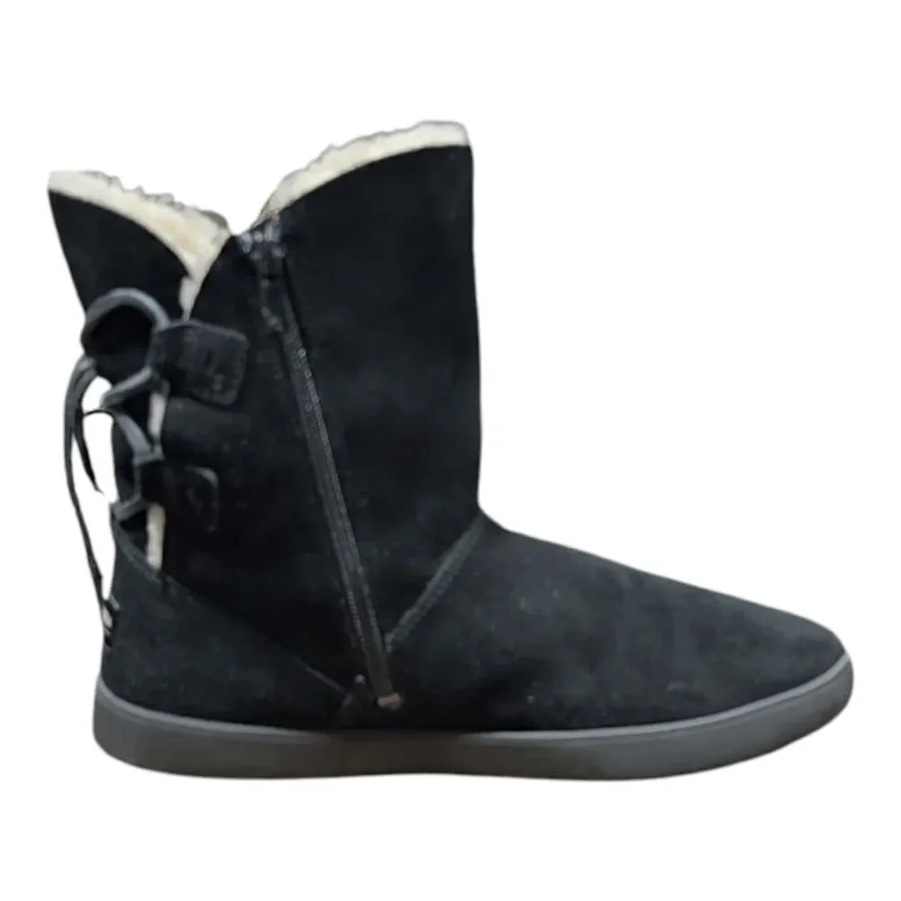 KOOLABURRA Shazi Short Black Suede Winter Boot Size 9